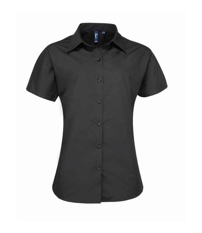 Premier Ladies Supreme Short Sleeve Poplin Shirt PR309 - Black