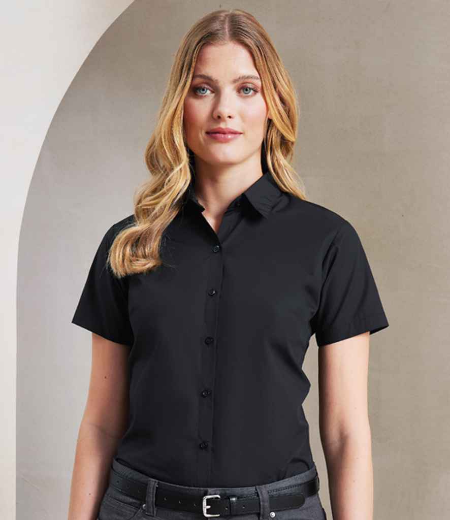 Premier Ladies Supreme Short Sleeve Poplin Shirt PR309 - PR309 Black Model