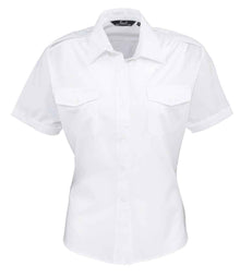 Premier Ladies Short Sleeve Pilot Shirt PR312 - White