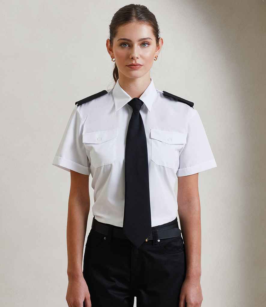 Premier Ladies Short Sleeve Pilot Shirt PR312 - PR312 White Model