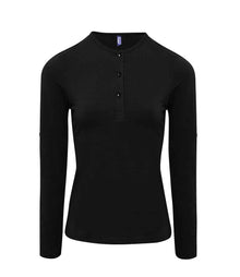 Premier Ladies Long John Roll Sleeve T-Shirt PR318 - Black