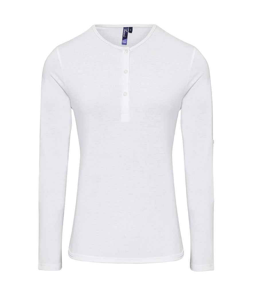 Premier Ladies Long John Roll Sleeve T-Shirt PR318 - White