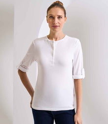 Premier Ladies Long John Roll Sleeve T-Shirt PR318 - PR318 White Model