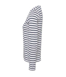 Premier Ladies Long John Roll Sleeve T-Shirt PR318 - PR318 White/Navy Side