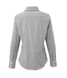 Premier Ladies Gingham Long Sleeve Shirt PR320 - PR320 Black/White Back