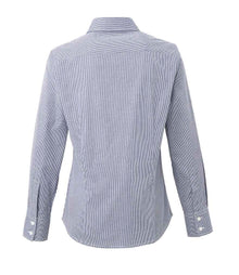 Premier Ladies Gingham Long Sleeve Shirt PR320 - PR320 Navy/White Back