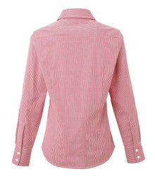 Premier Ladies Gingham Long Sleeve Shirt PR320 - PR320 Red/White Back