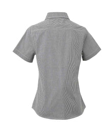 Premier Ladies Gingham Short Sleeve Shirt PR321 - PR321 Black/White Back