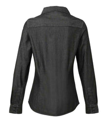 Premier Ladies Jeans Stitch Denim Shirt PR322 - PR322 Black Denim Back
