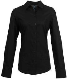 Premier Ladies Signature Long Sleeve Oxford Shirt PR334 - Black