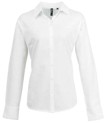 Premier Ladies Signature Long Sleeve Oxford Shirt PR334 - White