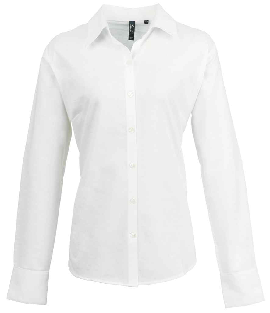 Premier Ladies Signature Long Sleeve Oxford Shirt PR334 - White