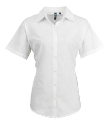 Premier Ladies Signature Short Sleeve Oxford Shirt PR336 - White