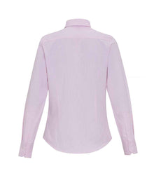 Premier Ladies Long Sleeve Striped Oxford Shirt PR338 - PR338 White/Pink Back