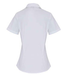 Premier Ladies Short Sleeve Stretch Fit Poplin Shirt PR346 - PR346 White Back