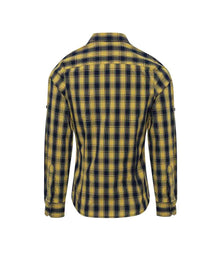 Premier Ladies Mulligan Check Long Sleeve Shirt PR350 - PR350 Camel/Navy Back