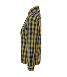 Premier Ladies Mulligan Check Long Sleeve Shirt PR350 - PR350 Camel/Navy Side