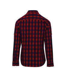 Premier Ladies Mulligan Check Long Sleeve Shirt PR350 - PR350 Red/Navy Back