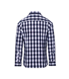 Premier Ladies Mulligan Check Long Sleeve Shirt PR350 - PR350 White/Navy Back