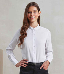 Premier Ladies Banded Collar Grandad Shirt PR358 - PR358 White Model
