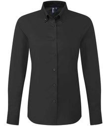 Premier Ladies Supreme Long Sleeve Oxford Shirt PR384 - Black