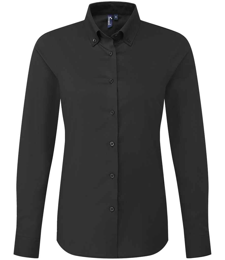 Premier Ladies Supreme Long Sleeve Oxford Shirt PR384 - Black