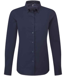 Premier Ladies Supreme Long Sleeve Oxford Shirt PR384 - Navy