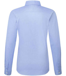 Premier Ladies Supreme Long Sleeve Oxford Shirt PR384 - PR384 Oxford Blue Back