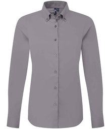 Premier Ladies Supreme Long Sleeve Oxford Shirt PR384 - Steel