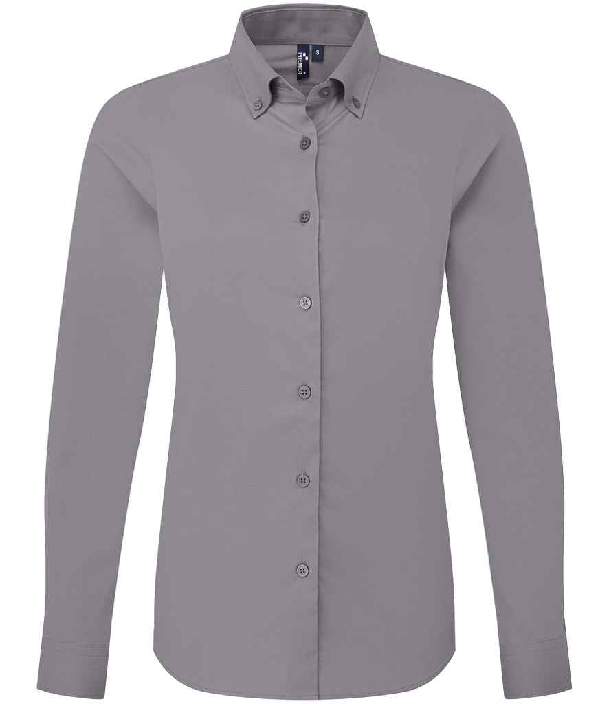 Premier Ladies Supreme Long Sleeve Oxford Shirt PR384 - Steel