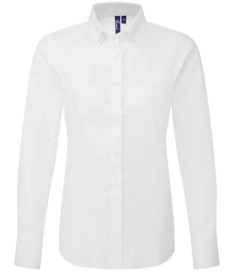 Premier Ladies Supreme Long Sleeve Oxford Shirt PR384 - White