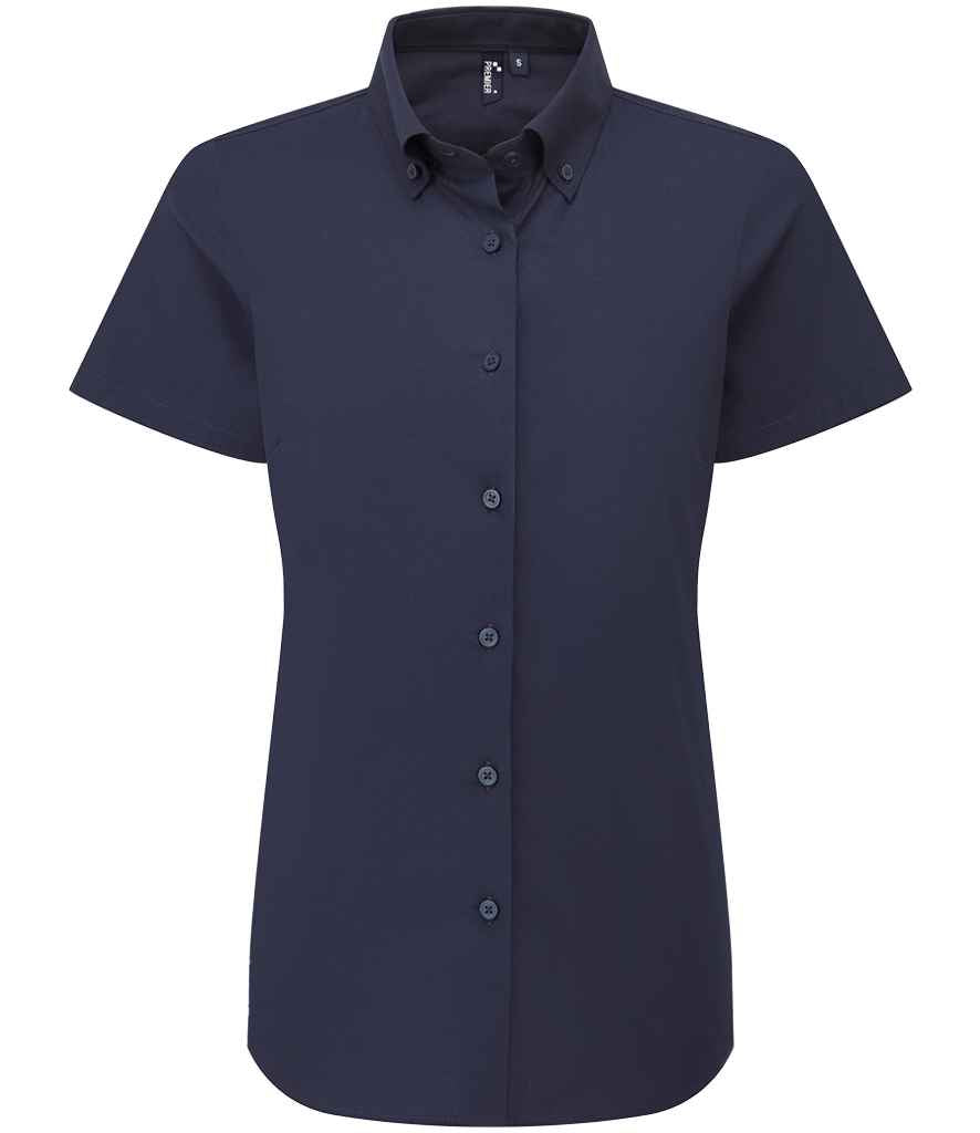 Premier Ladies Supreme Short Sleeve Oxford Shirt PR386 - Navy