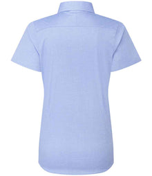 Premier Ladies Supreme Short Sleeve Oxford Shirt PR386 - PR386 Oxford Blue Back