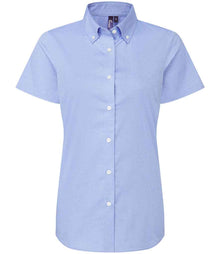 Premier Ladies Supreme Short Sleeve Oxford Shirt PR386 - Oxford Blue
