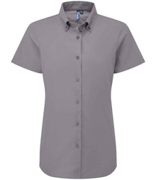 Premier Ladies Supreme Short Sleeve Oxford Shirt PR386 - Steel
