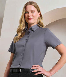 Premier Ladies Supreme Short Sleeve Oxford Shirt PR386 - PR386 Steel Model