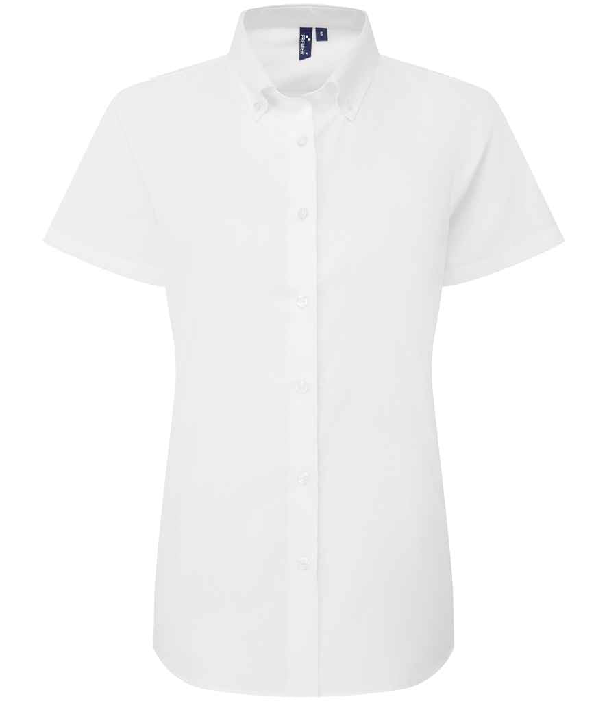 Premier Ladies Supreme Short Sleeve Oxford Shirt PR386 - White