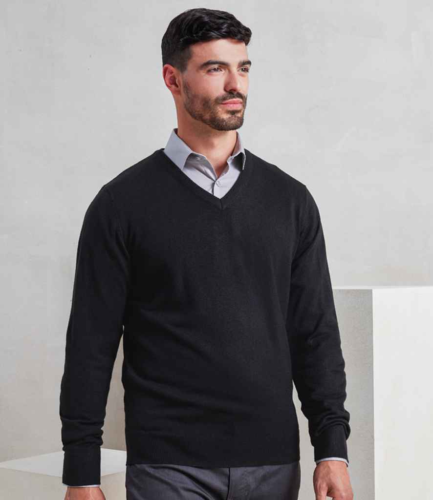 Premier Essential Acrylic V Neck Sweater PR400 - PR400 Black Model