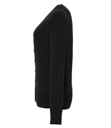 Premier Ladies Essential Acrylic V Neck Cardigan PR402 - PR402 Black Side