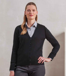 Premier Ladies Essential Acrylic V Neck Cardigan PR402 - PR402 Black Model