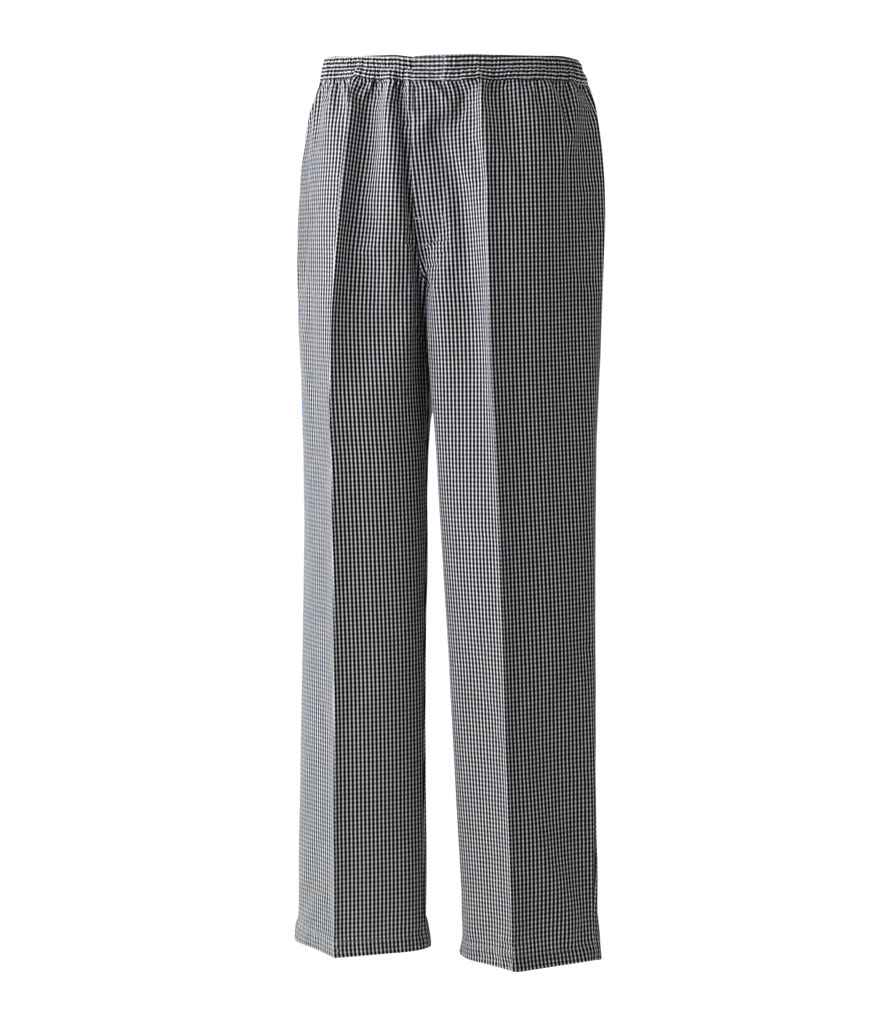 Premier Pull On Chef's Check Trousers PR552 - Black/White
