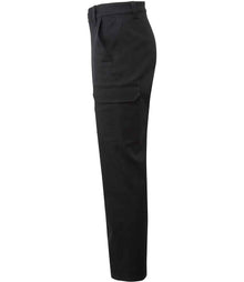 Premier Unisex Stretchchecker Work Cargo Trousers PR565 - PR565 Black Side