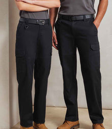 Premier Unisex Stretchchecker Work Cargo Trousers PR565 - PR565 Black Model
