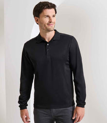 Premier Long Sleeve Coolchecker® Piqué Polo Shirt PR617 - PR617 Black Model