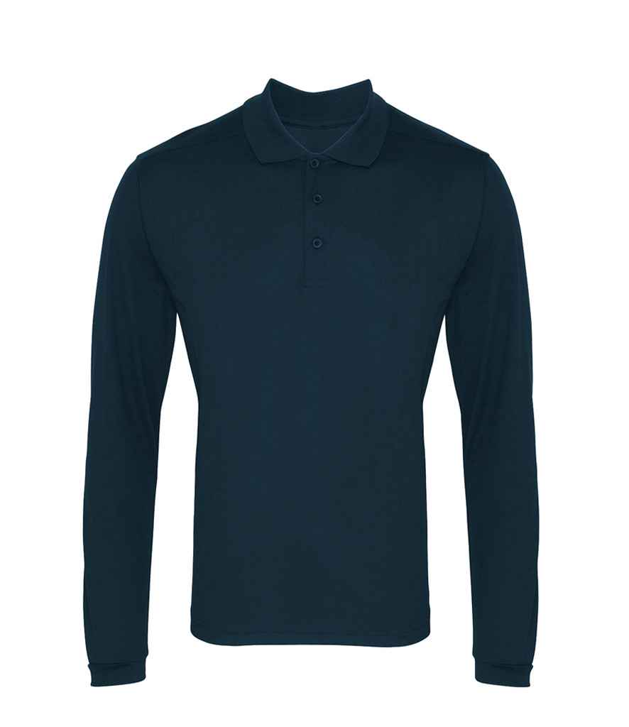 Premier Long Sleeve Coolchecker® Piqué Polo Shirt PR617 - Navy