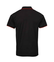 Premier Contrast Coolchecker® Piqué Polo Shirt PR618 - PR618 Black/Red Back