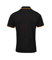 Premier Contrast Coolchecker® Piqué Polo Shirt PR618 - PR618 Black/Sunflower Back