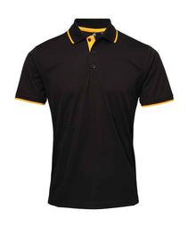 Premier Contrast Coolchecker® Piqué Polo Shirt PR618 - Black/Sunflower