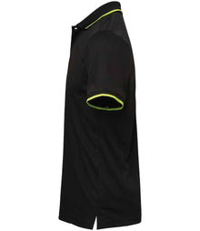 Premier Contrast Coolchecker® Piqué Polo Shirt PR618 - PR618 Black/Lime Green Side
