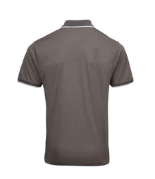 Premier Contrast Coolchecker® Piqué Polo Shirt PR618 - PR618 Dark Grey/Silver Back